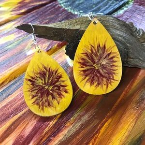 Hand Painted Mum Earrings